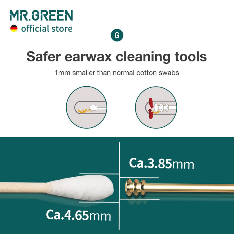 [Australia] - MR.GREEN Ear Wax Removal Ear Cleaner Double End Earwax Remover 360° Cleaning Three Ring Ear Pick Stainless Steel Ear Care Tools (Two Piece Pack) Two Piece Pack 