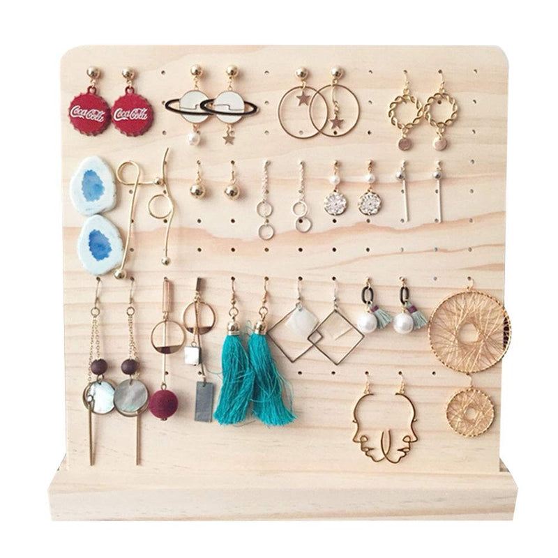 [Australia] - DesignSter Wood Earring Organizer Stand - Classy 108 Holes Earring Holder/Stud Earring Display Storage/Large Earrings Tower/Removable Wooden Jewelry Showcase 