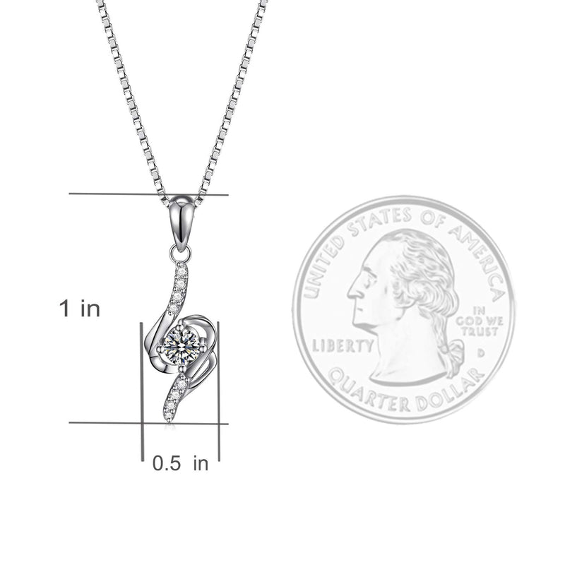 [Australia] - VANLAMS S925 Sterling Silver Cubic Zirconia Pendant Necklace for Women Girl Jewelry Gifts Cubic Zirconia2 