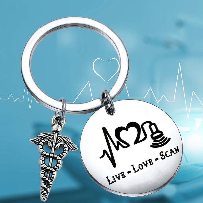 [Australia] - ENSIANTH Sonographer Gift Live Love Scan Keychain Ultrasound Tech Jewelry Radiologist Gift Sonographer Keychain 