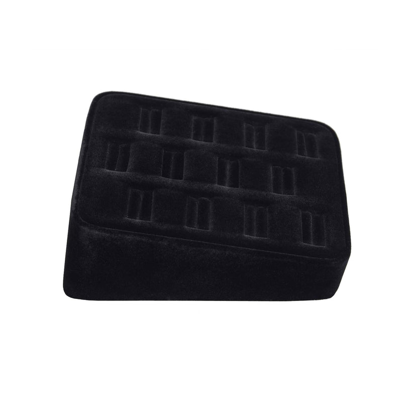 [Australia] - Mooca Black Velvet 12 Slots Ring Tray Display, Slotted Ring Showcase Display Jewelry Organizer Stand, Jewelry Ring Holder for Showcase, Ring Display Case for Home Trade Show Black Velvet Trim 12 Slots 
