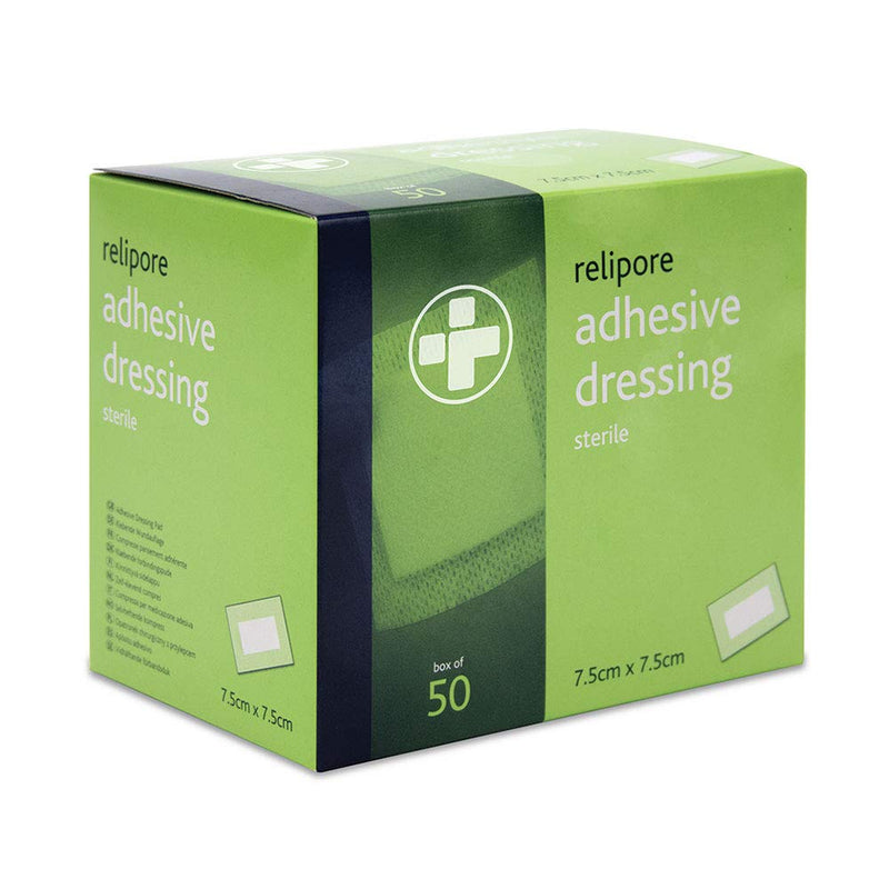 [Australia] - Relipore REL601 Sterile Dressing, 7.5 cm W x 7.5 cm L (Pack of 50) 7.5x7.5 cm (Pack of 50) 