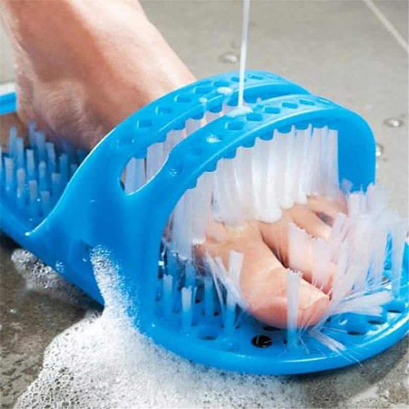 [Australia] - GREY LOOK 1 x Bathroom Shower Feet Brush Foot Cleaning Bristle Slipper Washer Bath Scrubber Massager Stick on Floor Bristle Slipper Sandal 