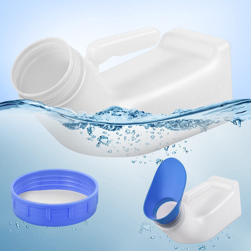 [Australia] - Unisex Urinals, Plastic Urine Bottles for Men and Women, SpillProof Screw Cap Lid, Portable Toilet Urinals Ideal for Car Travel Outdoor 2x Urinal - White and Blue 