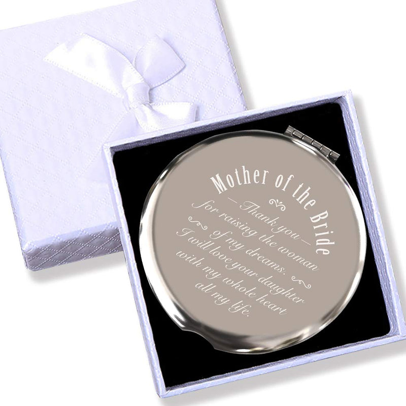 [Australia] - Mother of The Bride Gifts from Groom Wedding Keepsake Gift Best Gifts Present for Mother Travel Mirror Silver2 