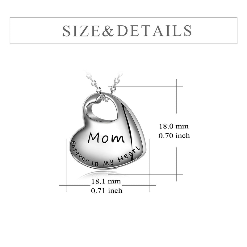 [Australia] - LUHE Cremation Urn Necklace for Ashes Urn Jewelry,Forever in My Heart Carved Locket Sterling Silver Keepsake Angel Wing Memorial Pendant for mom & dad with Filling Kit Mon urn necklace 