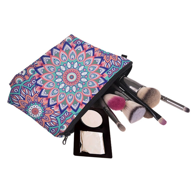 [Australia] - Roomy Cosmetic Bag,3 piece Set Deanfun Waterproof Travel Toiletry Pouch Makeup with Zipper (Mandala Flowers) … D510125096450965 