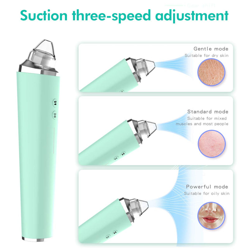 [Australia] - Wurkkos Blackhead Remover,WiFi Visual Pore Beauty Device for Skin Care Blackhead Vacuum Acne Cleaner Extractor with 6 Replaceable Probes (Green) Green 