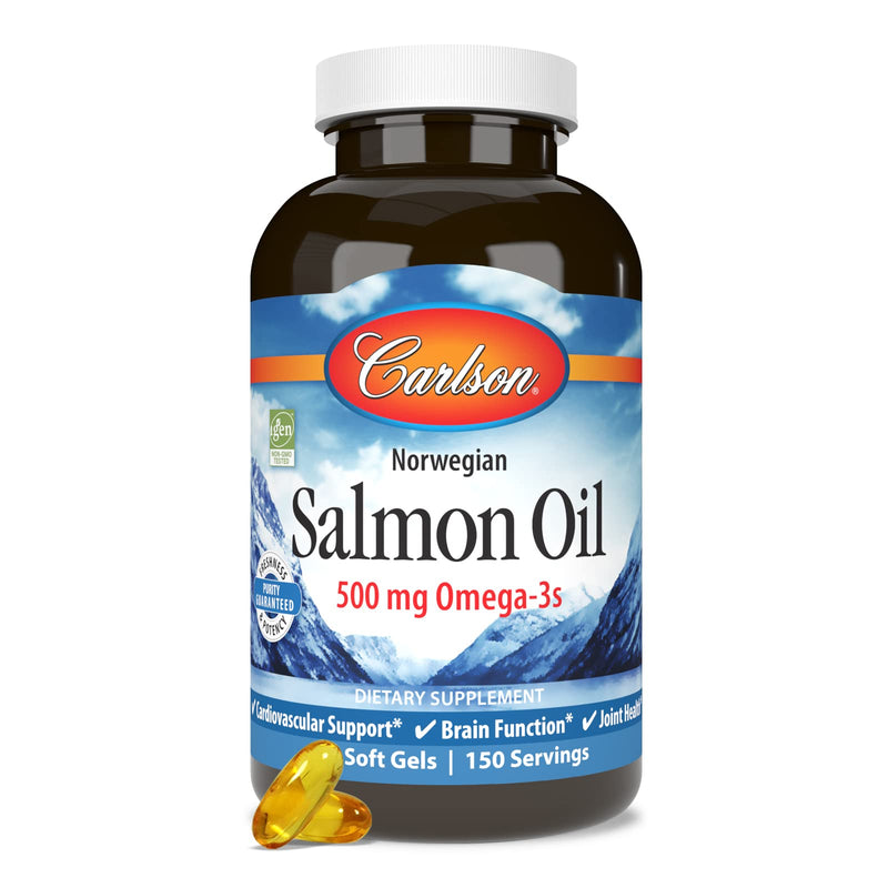 [Australia] - Carlson - Salmon Oil, 500 mg Omega-3s, Norwegian, Heart, Brain & Joint Health, 300 Softgels 