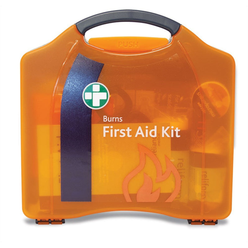 [Australia] - Reliance Medical Burn First Aid Kit in Orange Compact Aura Box & Lewis-PLAST 90 Piece Premium First Aid Kit for Home Car Holiday and Workplace - Includes Bandages 
