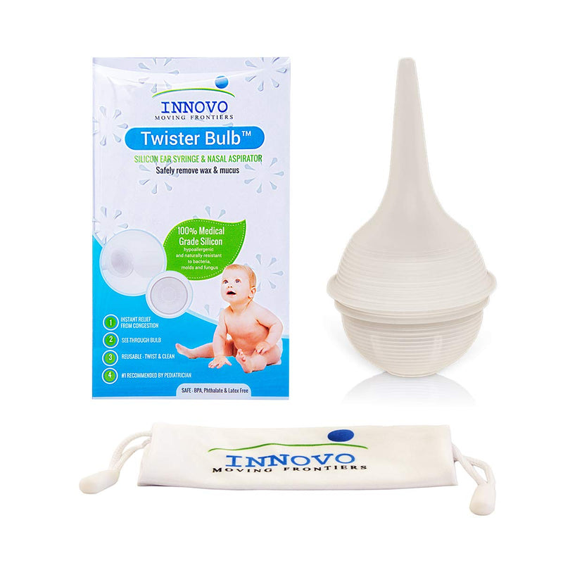 [Australia] - Innovo Silicone Baby Nasal Aspirator and Ear Syringe Bulb Snowwhite 