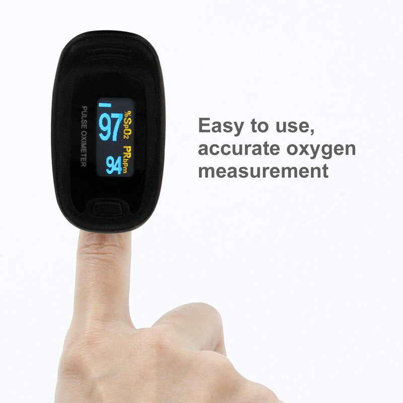 [Australia] - CONTEC MED CMS50NA Pulse Oximeter, Blood Oxygen Saturation Monitor … (Black) 