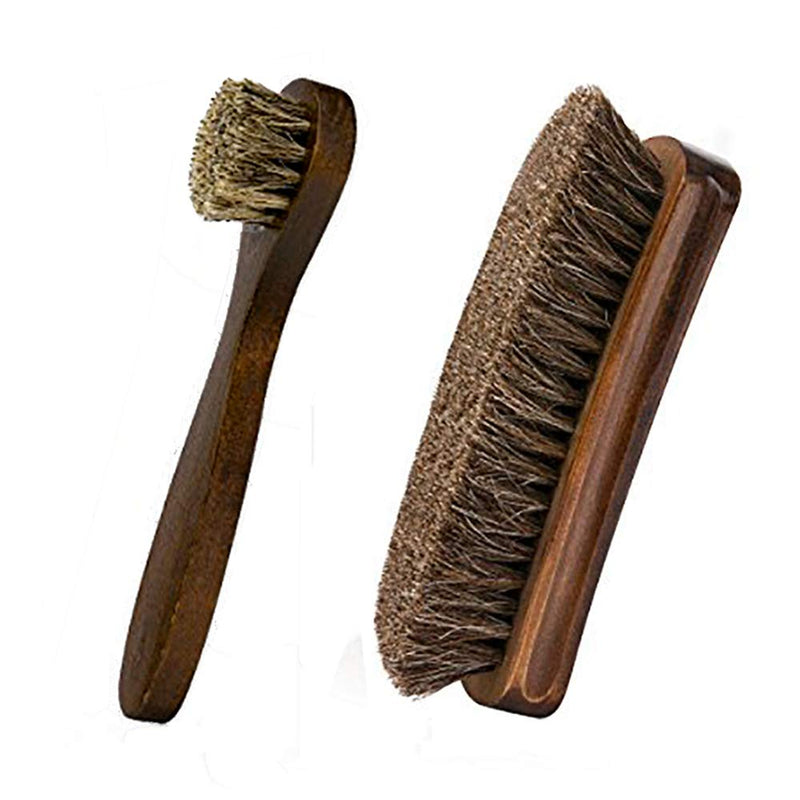 [Australia] - Horsehair Shoe Brush, IGIYI Shoe Shine Brushes,Cleaning Polishing Kit 5.9" + 6.7" 