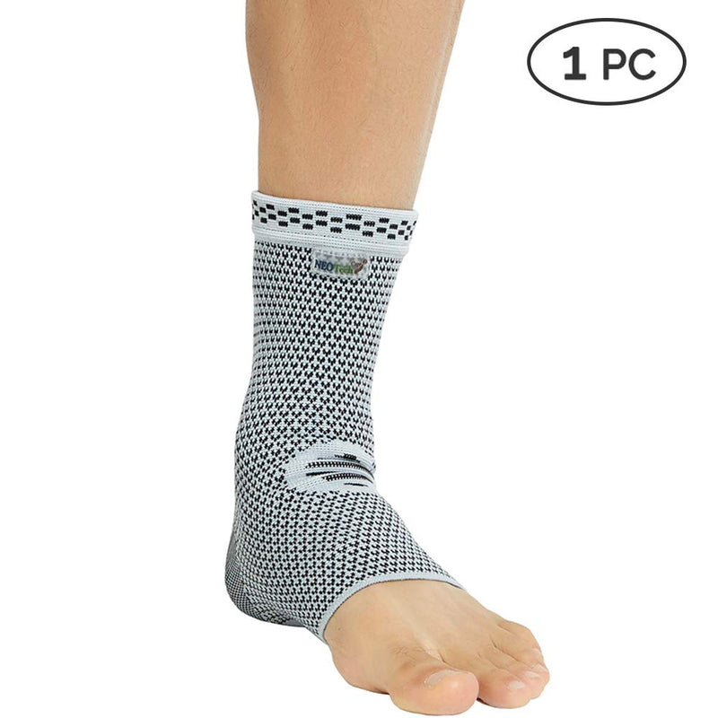[Australia] - NeoTech Care Ankle Support Brace, Bamboo Fiber, Gray (Size XS, 1 Unit) X-Small (Pack of 1) 