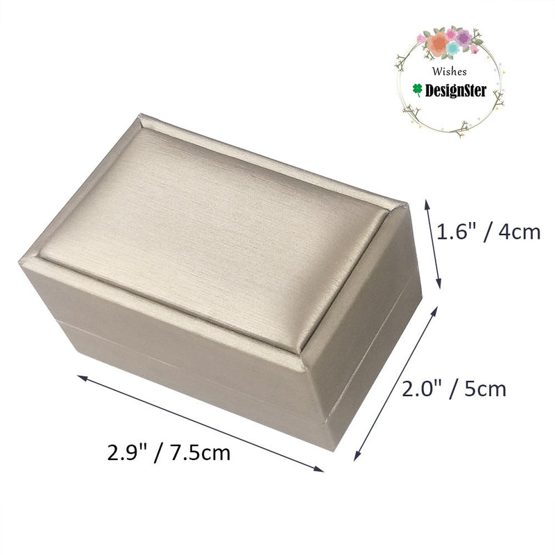 [Australia] - DesignSter Gold Bearer Ring Box – Premium PU Leather Double Rings Box for Wedding Engagement Gift Box Gold Ring Box 