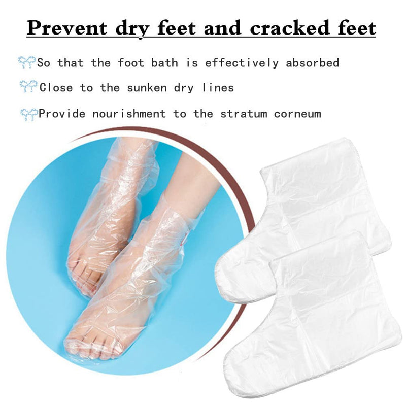 [Australia] - 200 Pcs Clear Plastic Paraffin Bath Liners Disposable Transparent Spa Foot Protectors Foot Plastic Clear Bath Wax Therapy Bags with 200 Clear Stickers (200) 