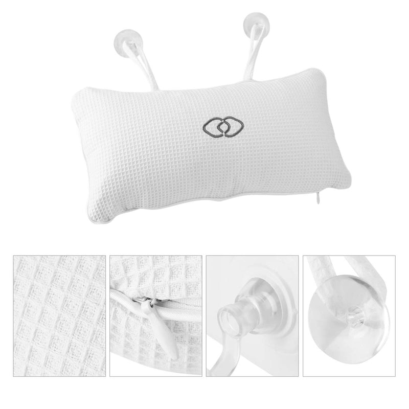 [Australia] - Yolispa Anti-Mold Bathtub Spa Pillow, Non-Slip Strong Suction Cups, bath pillows for tub, Head, Neck, Shoulder Support, Breathable Relax Comfort 