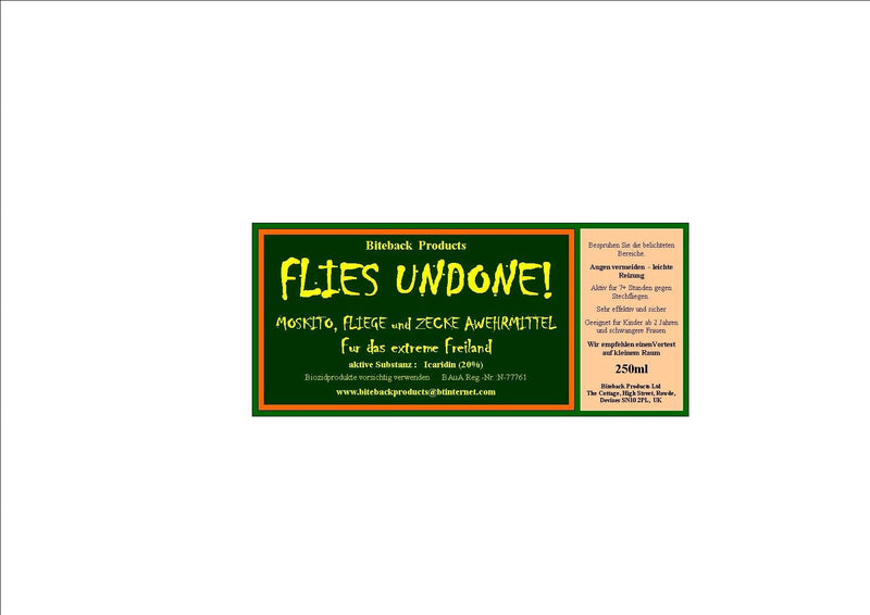 [Australia] - Biteback Products 'Flies Undone'™ Powerful, Safe Mosquito and Insect Repellent with 20% Icaridin, 250ml 