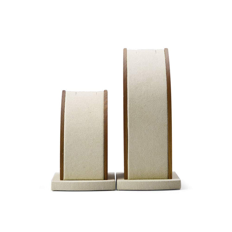 [Australia] - Oirlv 2Pcs/Set Necklace Pendant Display Stand Jewelry Display Holder Solid Wood Base (Creamy-White) Creamy-white 