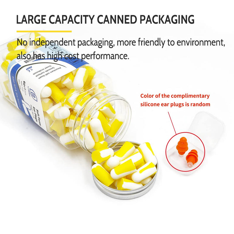 [Australia] - Ultra Soft Foam Earplugs 60 Pairs, 38dB SNR Ear Plugs for Sleeping, Mowing, Shooting, and All Loud Noise by Lysian, Yellow/White 