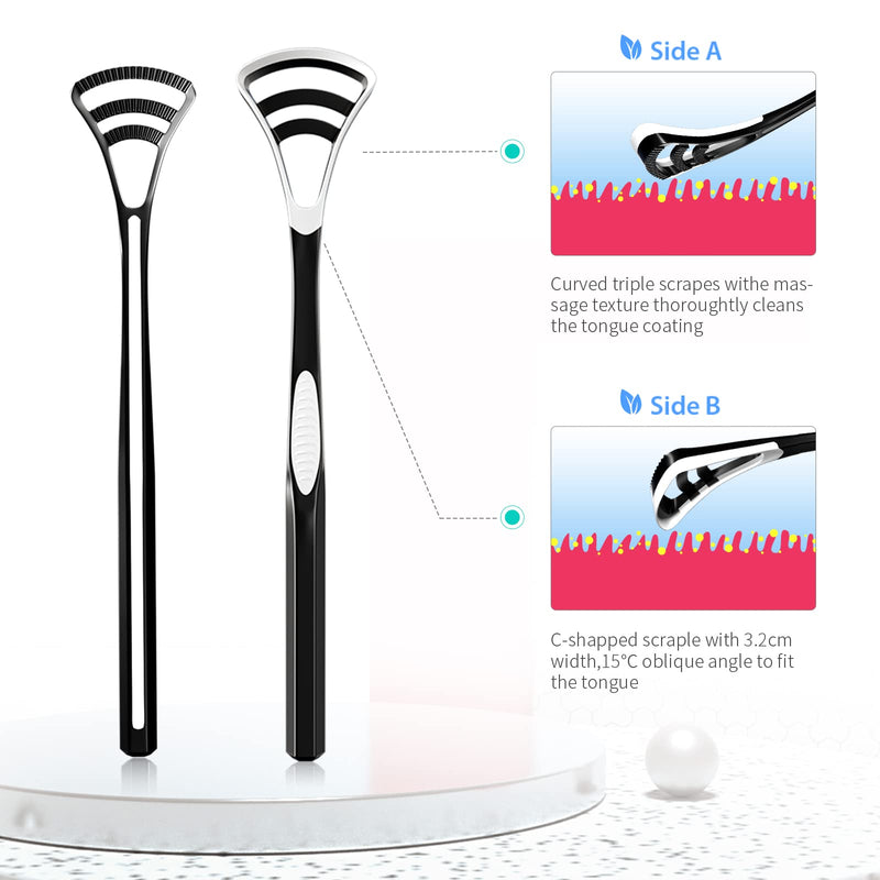 [Australia] - Y-Kelin Tongue Scraper, 3 Pack Tongue Cleaner for Oral Hygiene and Fresh Breath, Easy to Use and Clean 