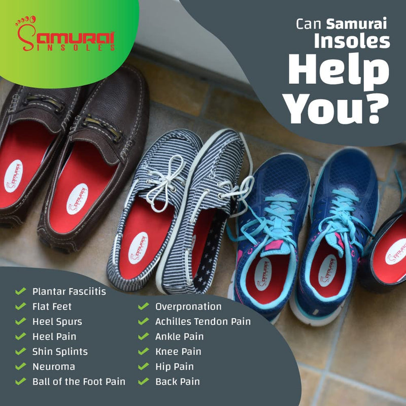 [Australia] - Samurai Insoles Plantar Fasciitis Arch Support Shoe Insoles Mens 5 - 5 1/2 | Womens 7 - 7 1/2 