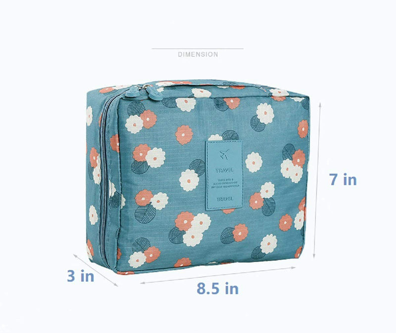 [Australia] - Make Up Bags for Traveling, Cosmetic Makeup Bag Organizer Cosmetiqueras Tote Waterproof Chic Make up Travel Bag Cosmetiquera Ultra-light for Women and Girls with Handle and Divide Space, Blue Spot 
