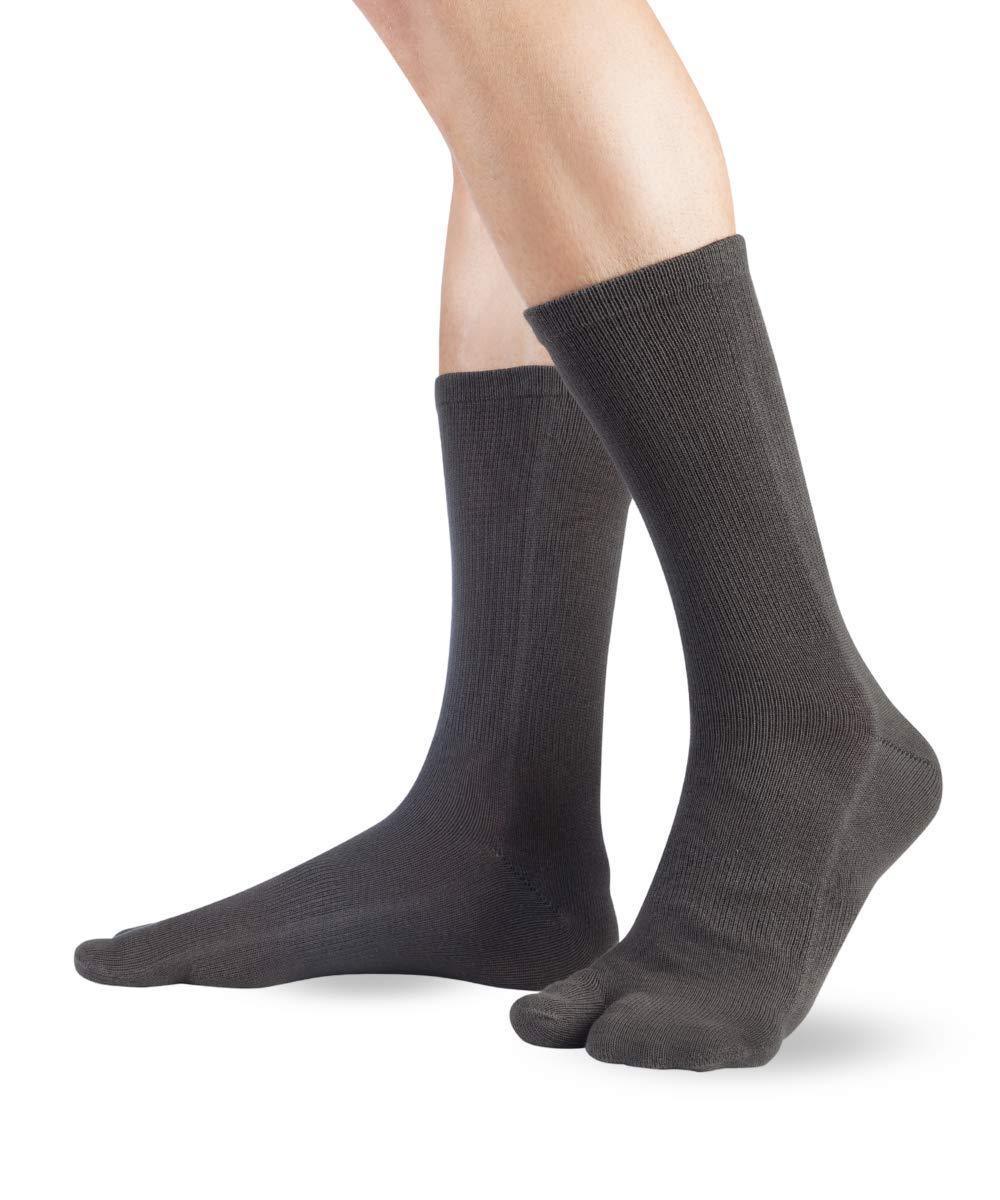 Knitido Traditionals Tabi, Japanese Split Toe Socks in Cotton UK 2.5-5 (EU  35-38) Grey (010)