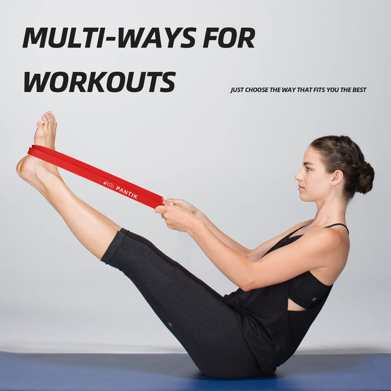 [Australia] - PANTIK Resistance Bands Set for Women and Men Pull up Bands Exercise Loop Band for Body Stretching Powerlifting Yoga Pilates Resistance Training red 