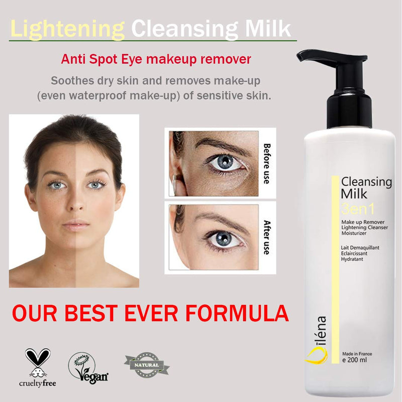 [Australia] - Make-up Remover Lightening Cleansing Milk Micellar Milk Facial Cleanser for Sensitive Skin Cleanser Make up waterproof Remover 200 ml 