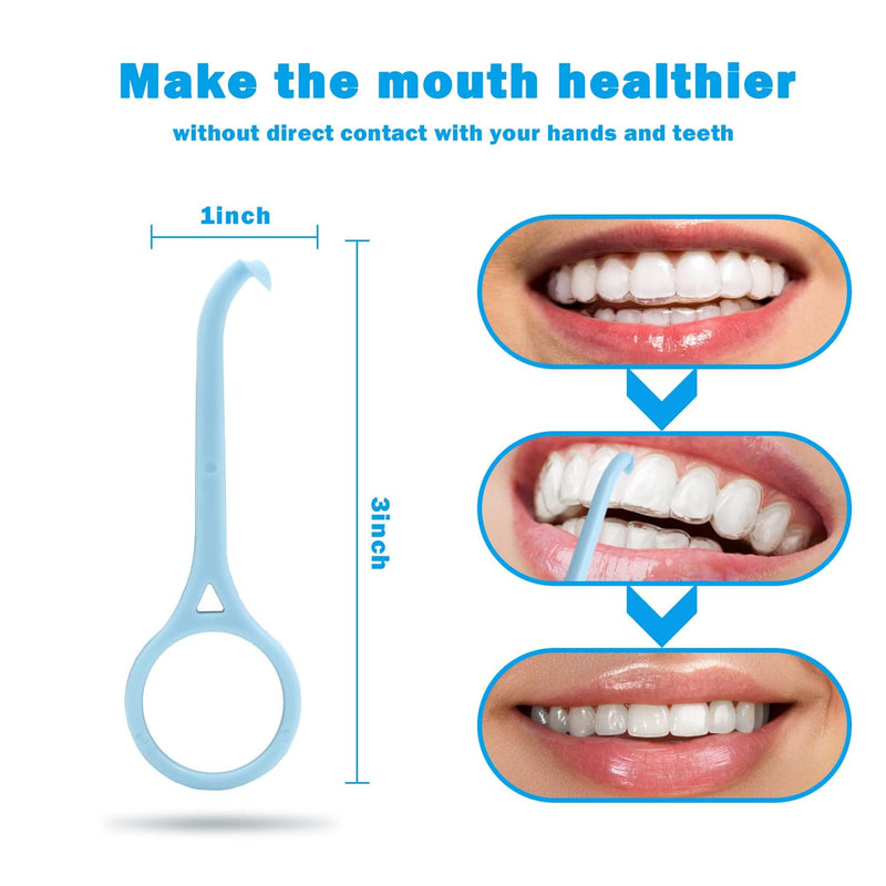 [Australia] - 5 Pcs Aligner Removal Tool, Invisible Tooth Removal Aligner Chewies and Removal Tool Kits, Braces Tooth Hook for Oral Care (Blue) 