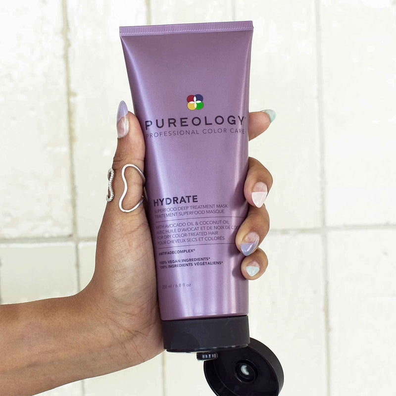 [Australia] - Pureology Hydrate Superfood Treatment Hair Mask | For Dry, Color Treated Hair | Silicone-Free | Vegan 6.8 Fl Oz (Pack of 1) 