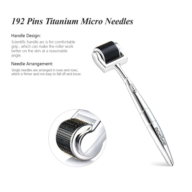 [Australia] - Dermaroller Derma Roller 2.0mm 192 Pins Titanium Real Individual Golden Micro Needles Microneedle Roller Microneedling Facial Skin Hair Beard Gorwth Roller Tool Face Body Skin Care ( 2.0mm 192 Pins) 