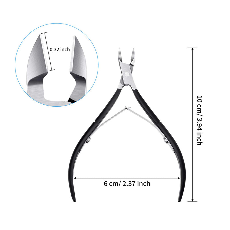 [Australia] - 3 Packs Cuticle Cutter Cuticle Nippers Pointed Blade Cuticle Trimmer Stainless Steel Nail Clippers Manicure Tool for Fingernails No Cuticle Pusher (Black) Black 