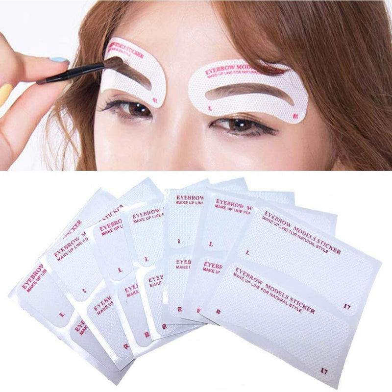 [Australia] - Eyebrow Stencil, 12 Eyebrow Shaper Kit, Reusable Eyebrow Template, 3 Minutes Makeup, for Beginners and Professionals (Pack of 12) Pack of 12 