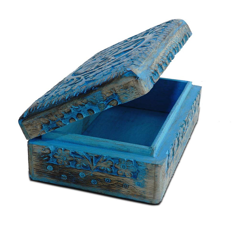 [Australia] - BHAVATU |Wooden Jewelry Box, Jewelry Box, Tarot Box, Celestial Home Decor, Witch Box, Tree of Life, Trinket Box |Size- 8" x 5" x 2.5",| Decorative Storage Bin 