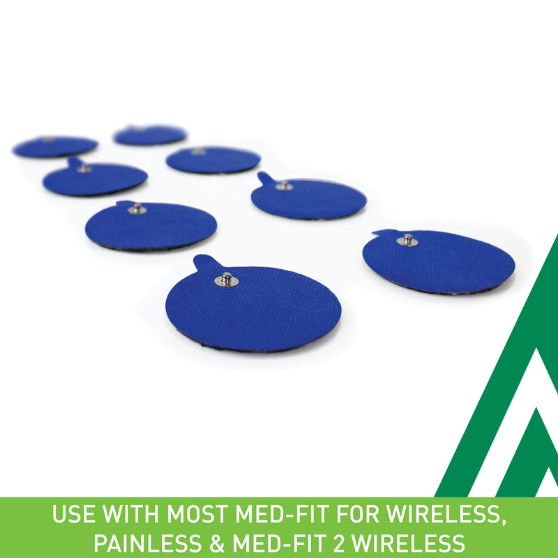 [Australia] - Med-Fit TENS Electrodes - Premium Quality 60mm Round Stud Replacement Electrode Pads for TENS Machines and Muscle stimulators – Pack of 8 TENS Unit Pads in Total CE Approved 