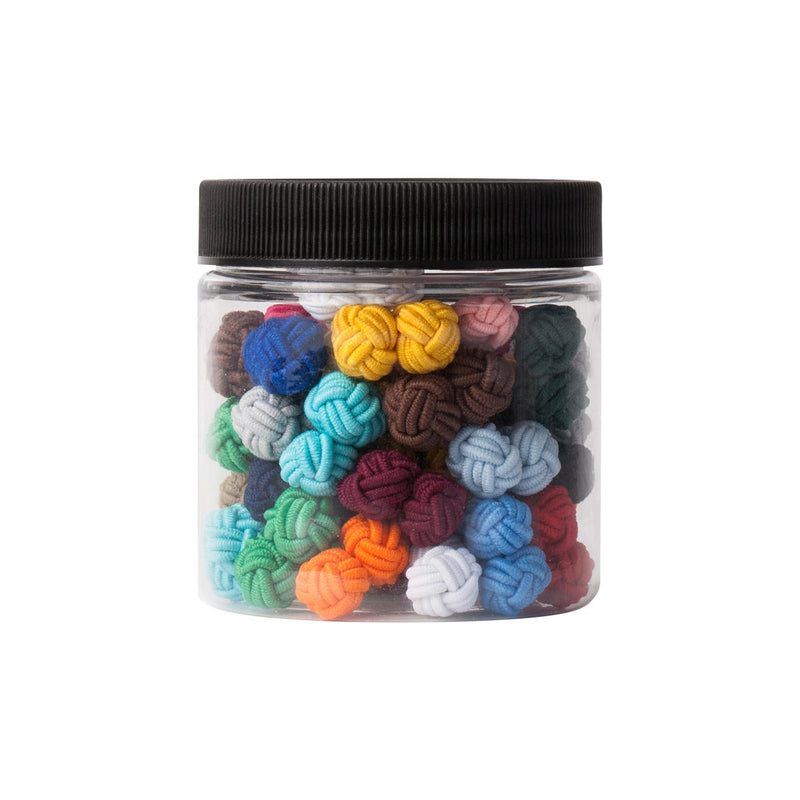 [Australia] - Jacob Alexander Gift Jar 25 Pairs Solid Color Silk Knot Cufflinks Bulk Collection 