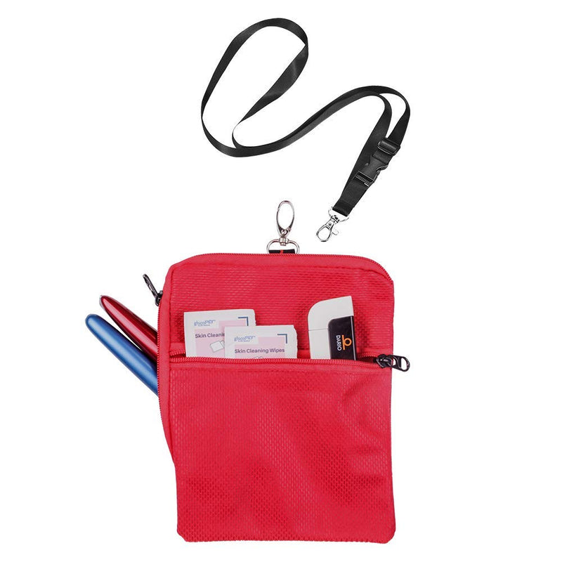 [Australia] - Glucology XXL Zip Pouch | Glucology Cooler Bags for 5 pens | Glucology Insulin Pen Cooler Pouch - Portable, Reusable Insulated Cooling Pack - Red 