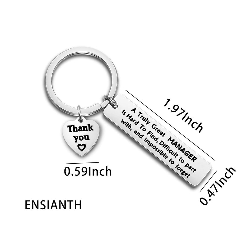 [Australia] - ENSIANTH Manager Gift A Truly Great Manager is Hard to Find Difficult to Part with and Impossible to Forget Keychain Thank You Gift for Management,Leader,Boss 