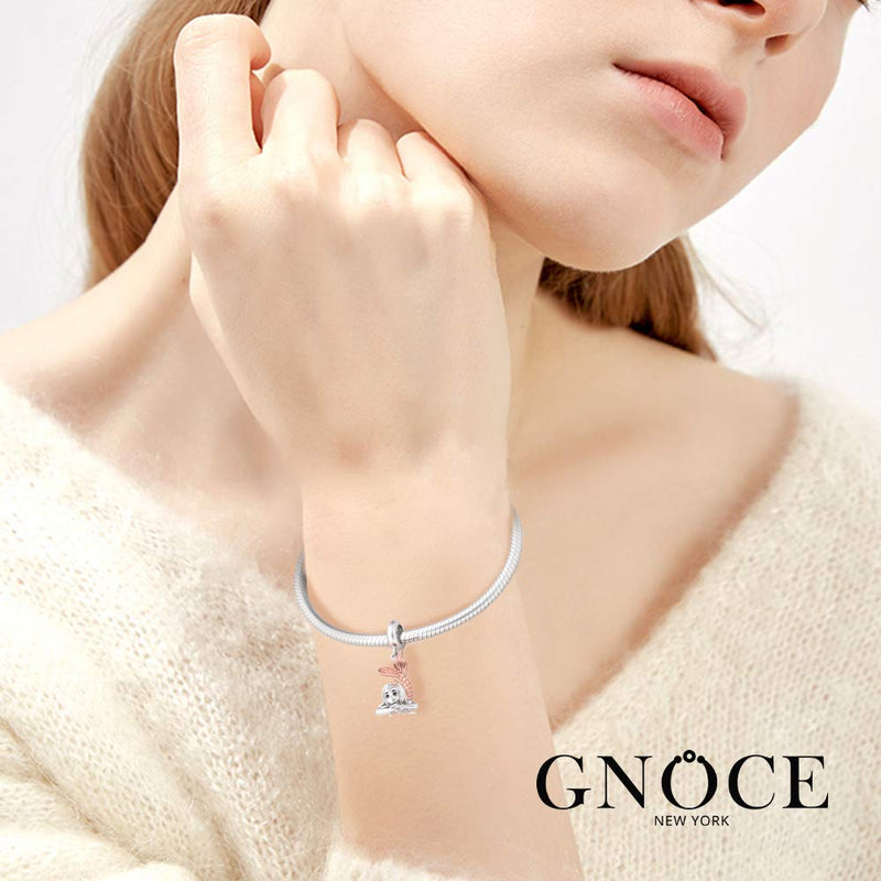[Australia] - GNOCE Women's Bead Charms 925 Sterling Silver Pendant Charm for Women DIY Jewelly Bead Charms Fit Bracelets Necklace 1Mermaid Girl 