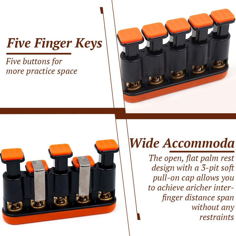[Australia] - DILIMI Finger Strengthener,Guitar Beginner Exercier,Finger Trainer,Hand Grip Strength Trainer for Athletes,Musicians & Physical Therapy Orange 