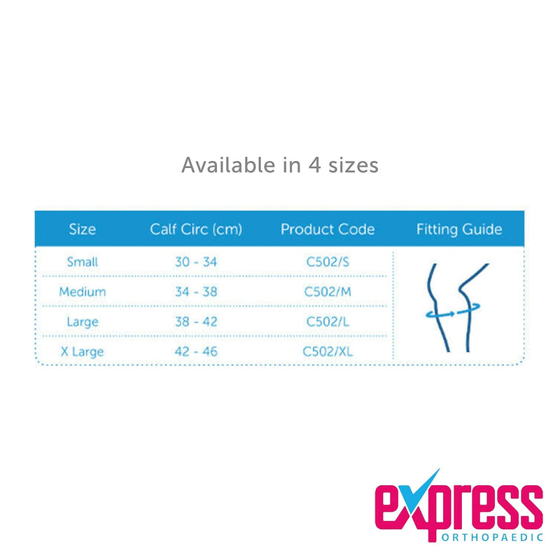 [Australia] - Express Orthopaedic® - Medically Approved Woven Elastic Calf Compression Support Sleeve - Bilateral (MED - Calf Circ:34-38cm) MED - Calf Circ:34-38cm 