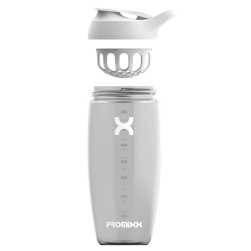 [Australia] - PROMiXX Shaker Bottle - Premium Protein Shaker Bottle for Supplement Shakes - Easy Clean, Durable Cup (700ml, Arctic White) 700ml 