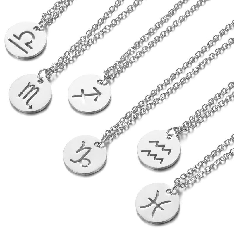 [Australia] - Osemind Zodiac Necklace, Silver 18K Gold Horoscope Necklace Astrology Constellation Necklace for Women Girls Zodiac Jewelry Gifts 2Pcs Scorpio(10/24-11/22) 