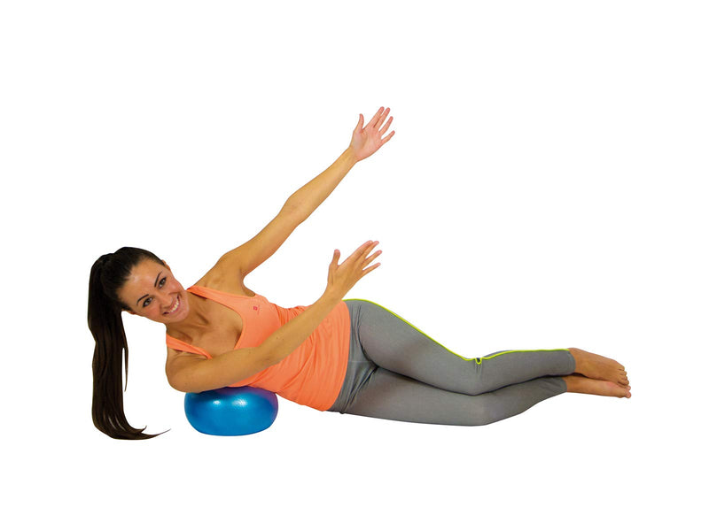 [Australia] - Soft Pilates Ball 23cm - Inflatable Ball with exercise guide - Use for Pilates, Yoga and Light Resistance Exercises (Home Gym & Gym Equipment) Blue 