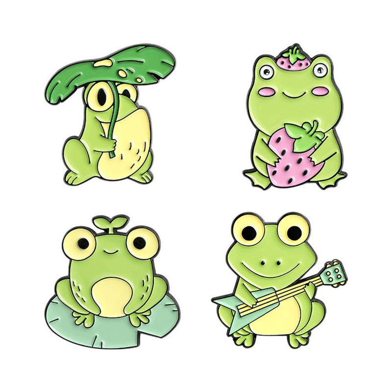 [Australia] - Frog Enamel Pin Cartoon Badge for Bag Clothes Caps Lapel Pin Buckle Jewelry Accessory Gift Black-02-01 