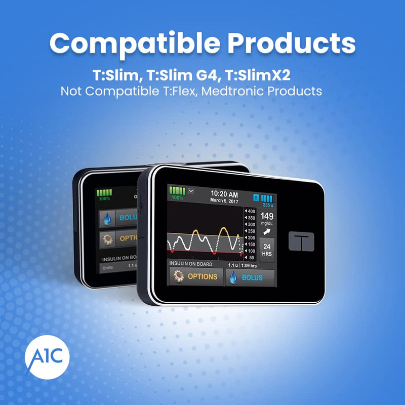 [Australia] - A1C Insulin Pump Case - Holder for T-Slim Diabetes Pump - No More Broken Clips - Positive Lock & Hinged Clip to Improve Reliability - Rotate 360 Degrees - Program, Refill, & Recharge without Removing Black 