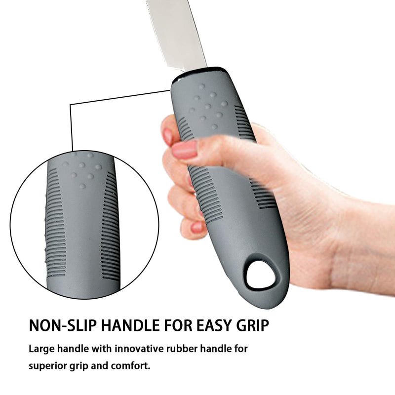 [Australia] - Yuflen 4-Piece Easy Grip Cutlery Set with Thick Handle Disabled Eating Aid Cutlery Non-Slip Handles for Disabled Arthritis Parkinsons Elderly or People with Tremors 