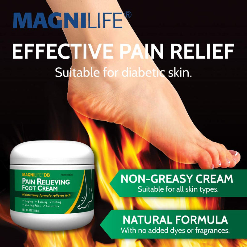 [Australia] - MagniLife DB Pain Relieving Foot Cream, Calming Relief for Burning, Tingling, Shooting & Stabbing Foot Pain, Moisturizing Foot Cream Suitable for Diabetic and Sensitive Skin - 4oz 